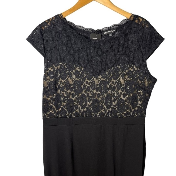 Rephyllis Retro Floral Lace Formal Dress Full Length Black Size 2XL - Picture 3 of 7